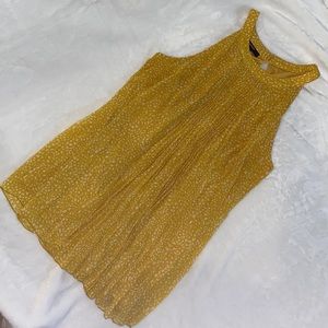 ALFANI Pleaded FLare Dress women’s size 12 Golden Yellow with White specks